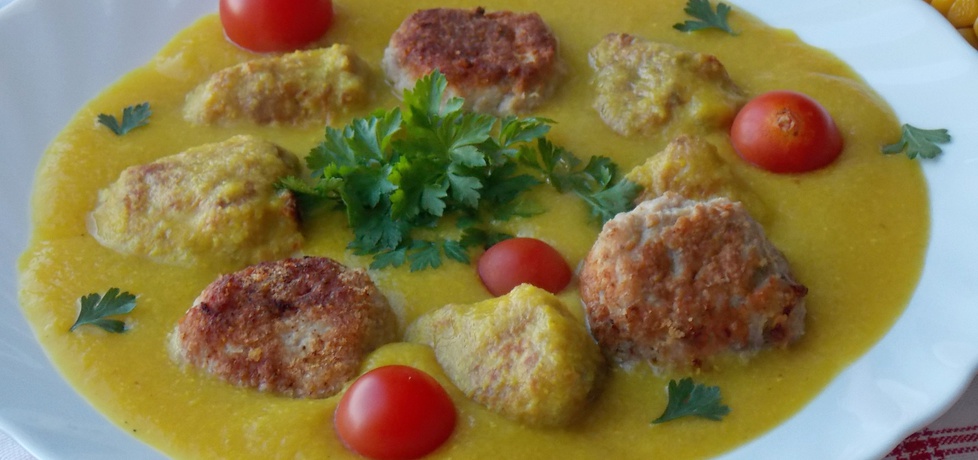 Zupa kukurydziana z klopsikami (autor: mniam)