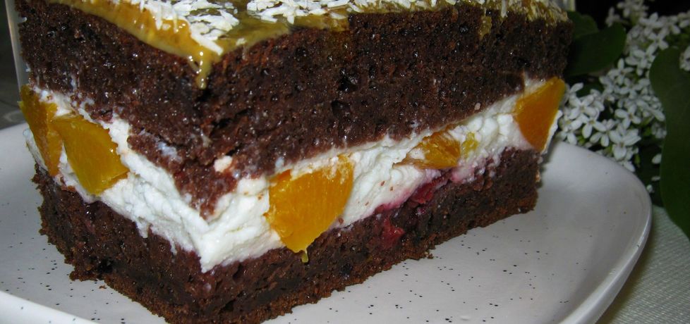 Ciasto z kakao i brzoskwiniami (autor: katarzynka455 ...