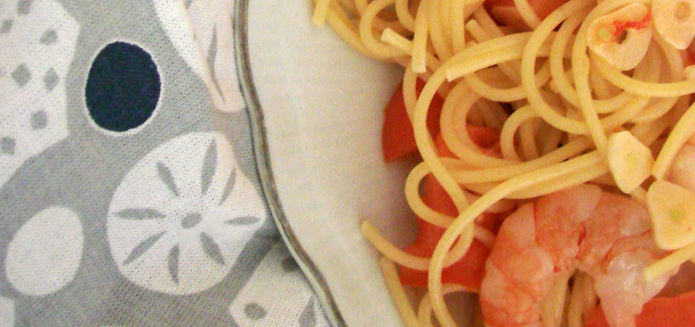 Spaghetti z krewetkami, czosnkiem i chili (autor: iwka ...