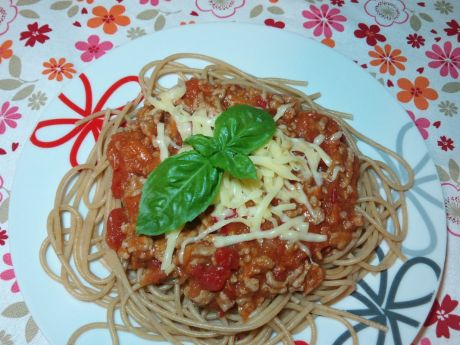 Przepis  spaghetti z mięsem i warzywami przepis