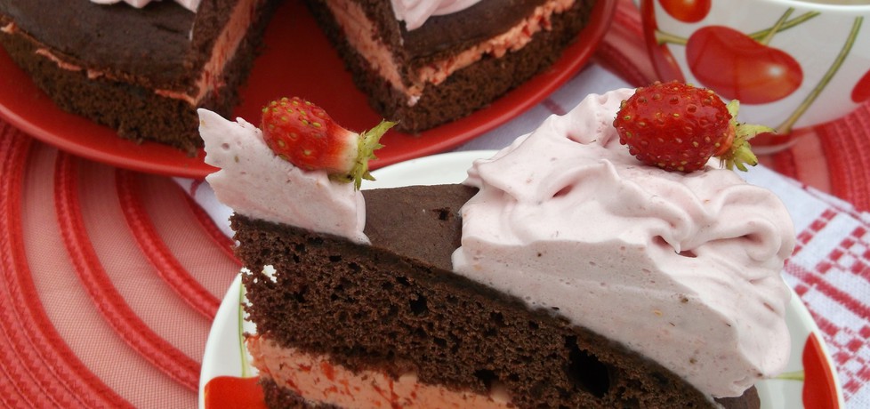 Ciasto czekoladowe z truskawkami. (autor: babeczka35 ...