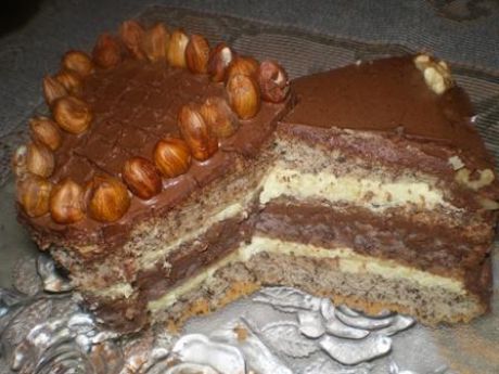 Przepis  tort orzechowy z czekoladową masą przepis