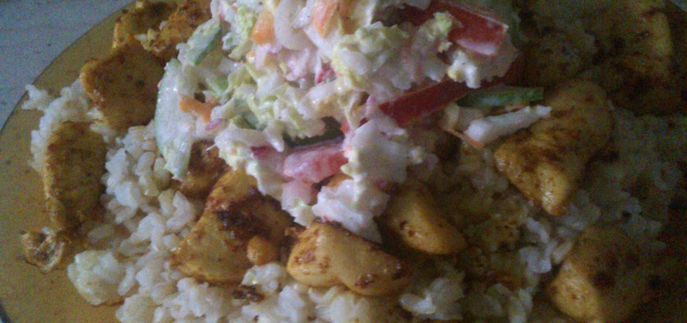 Kurczak curry z ryżem i surówka (autor: oskar)