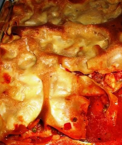 Przepis  lasagne z cukinią i białą kiełbasą przepis