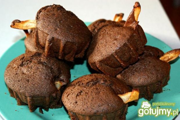 Przepis  muffiny czekoladowo  gruszkowe przepis