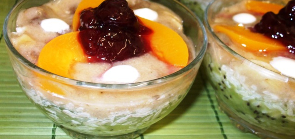 Deser ryżowy z bananem, kiwi, brzoskwini (autor: sarenka ...