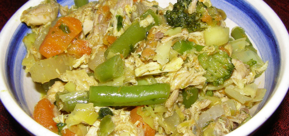 Potrawka curry z rosołowego kurczaka z warzywami... (autor: w ...
