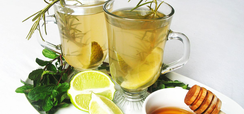 Zielona miętowa herbata z rozmarynem, limonką i miodem (autor ...