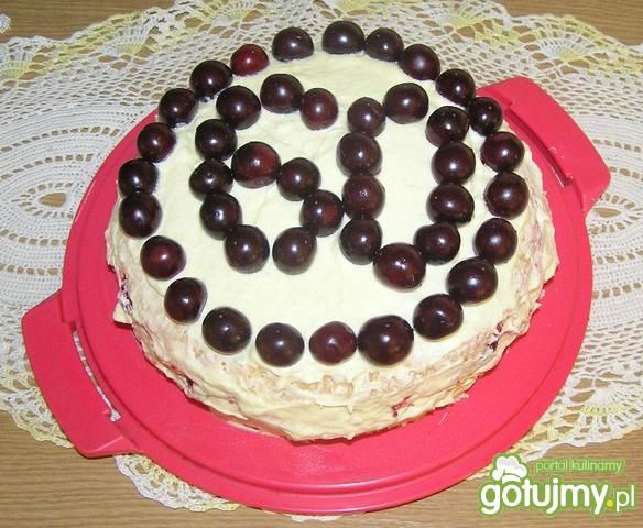 Przepis  tort wiśniowy na 60 urodziny przepis