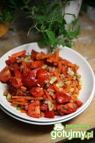 Przepis  sałatka warzywno- mięsna na ciepło przepis