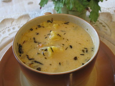 Zupa cebulowa z kukurydzianymi kluseczkami
