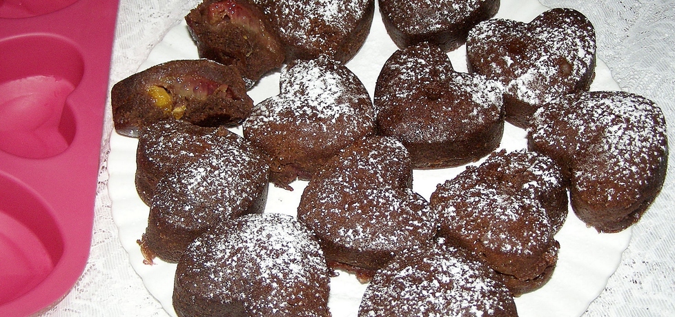 Pyszne babeczki kakaowe bez jajek ze śliwką i mandarynką... (autor ...
