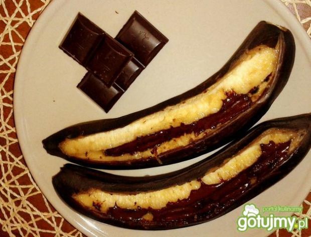 Przepis  zapiekane banany z czekoladą przepis
