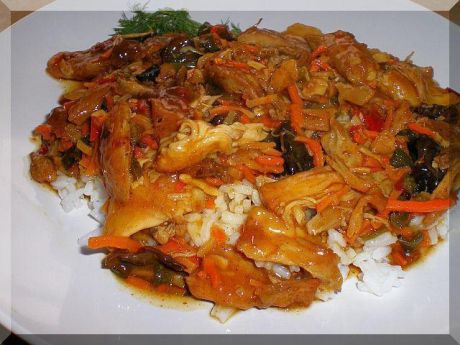 Przepis  chińskie danie z ryżem i kurczakiem przepis