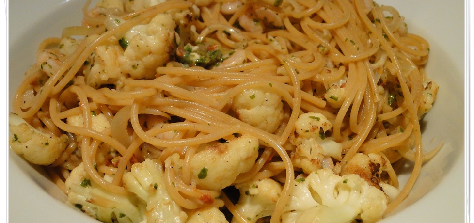 Spaghetti z kalafiorem i krewetkami. (autor: ao12)