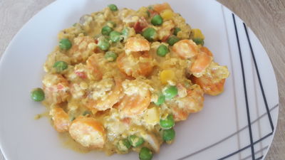Curry risotto z soczewicy z warzywami