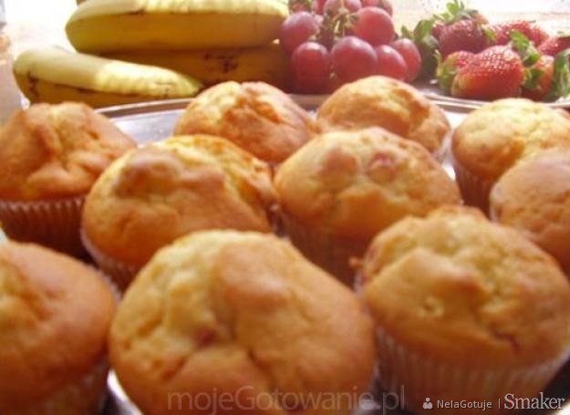 Truskawkowo-bananowe muffiny;)