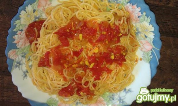 Przepis  spaghetti z sosem pomidorowo-curry przepis