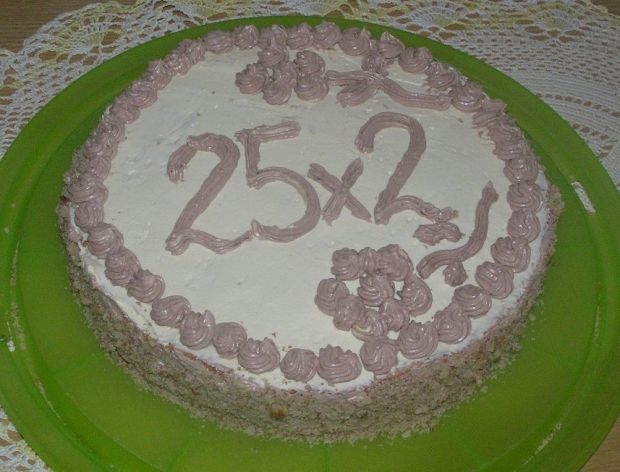 Przepis  tort 25 x 2 na piędziesiątkę przepis