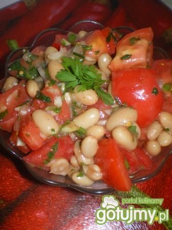 Przepis  sałatka z białą fasolką i pomidorami przepis