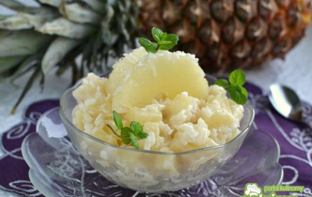 Przepis  kokosowe risotto z ananasem przepis