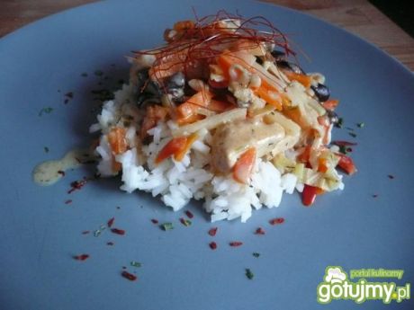 Przepis  danie chińskie z ryżem wg elfi przepis