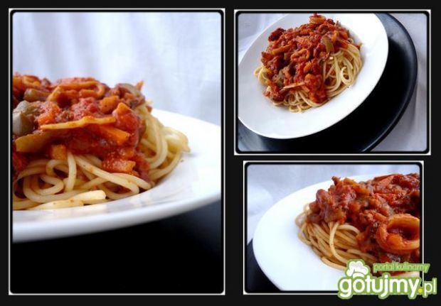 Spaghetti z owocami morza  przygotowanie