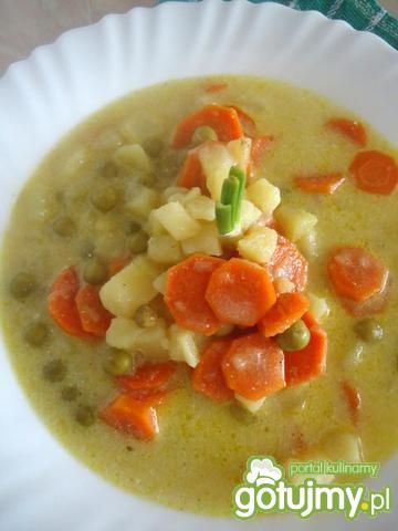 Przepis  warzywna zupa z zielonym groszkiem przepis