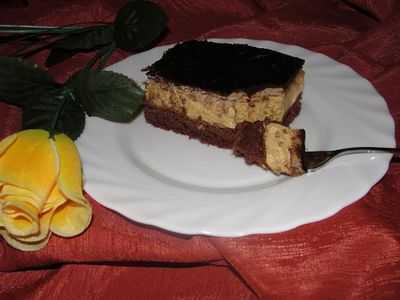 Ciasto z kremem sezamowym i żurawiną