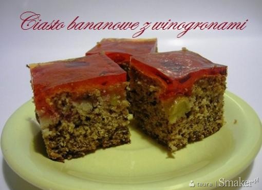 Ciasto bananowe z winogronami