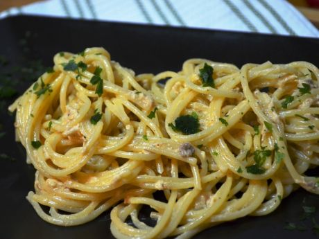 Przepis  spaghetti z sosem z wędzoną makrelą przepis