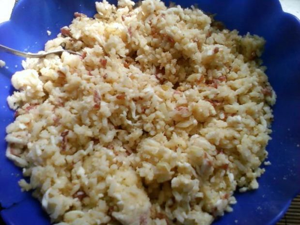 Przepis  ryż z salami i jajkiem przepis