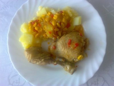 Kurczak z kukurydzą i papryką