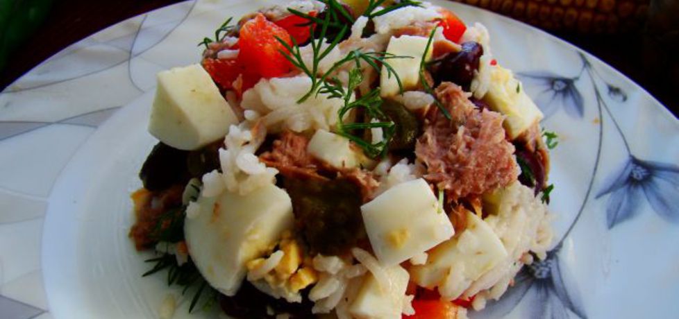 Ryżanka z jajkiem ,fasolą i tuńczykiem (autor: iwa643 ...