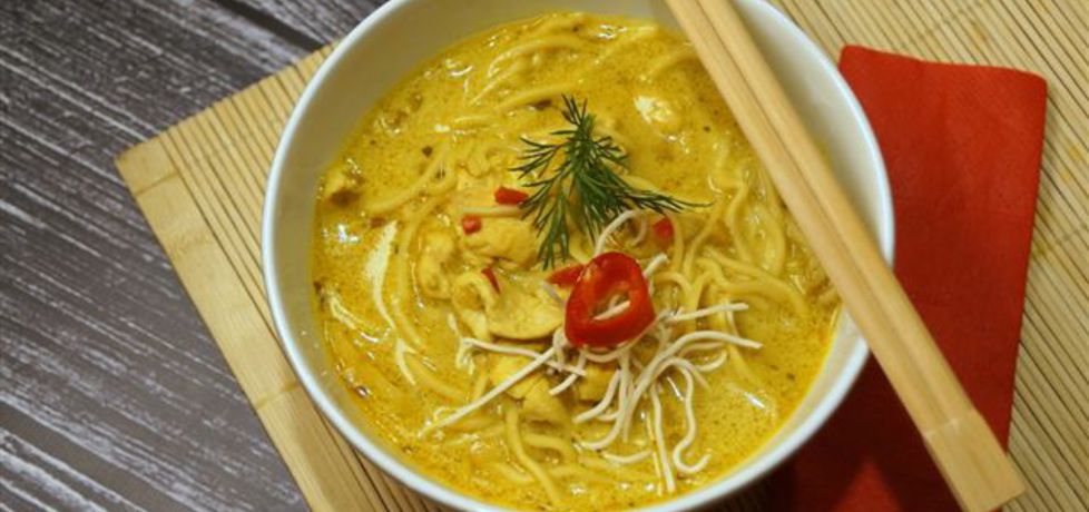 Tajska zupa z kurczakiem i mlekiem kokosowym (autor: kulinarne ...