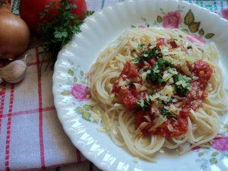 Przepis  spaghetti z pomidorami przepis