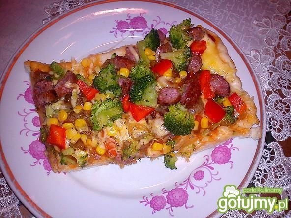 Przepis  domowa pizza z brokułem przepis