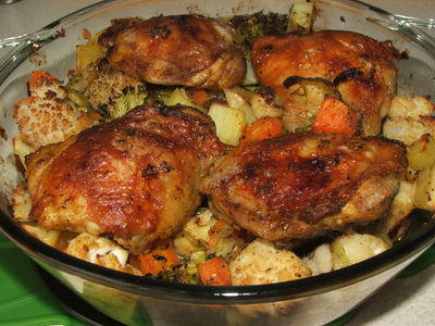 Udka kurczaka zapiekane z warzywami