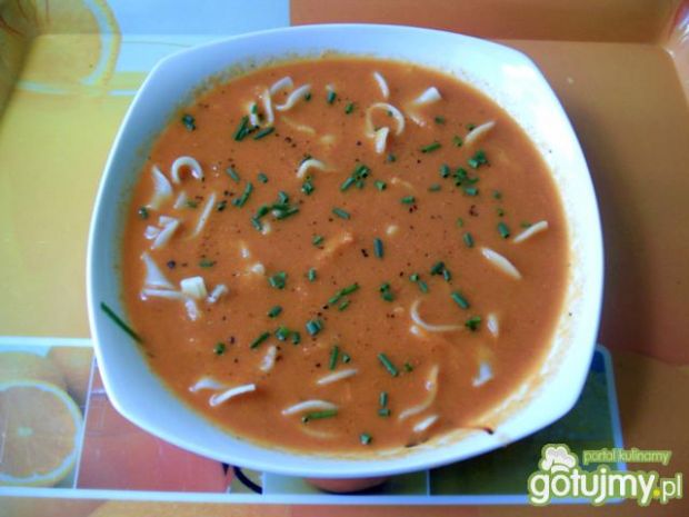 Przepis  gęsta zupa pomidorowo marchewkowa przepis