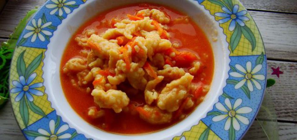 Pomidorowo marchewkowa z kluseczkami (autor: iwa643 ...