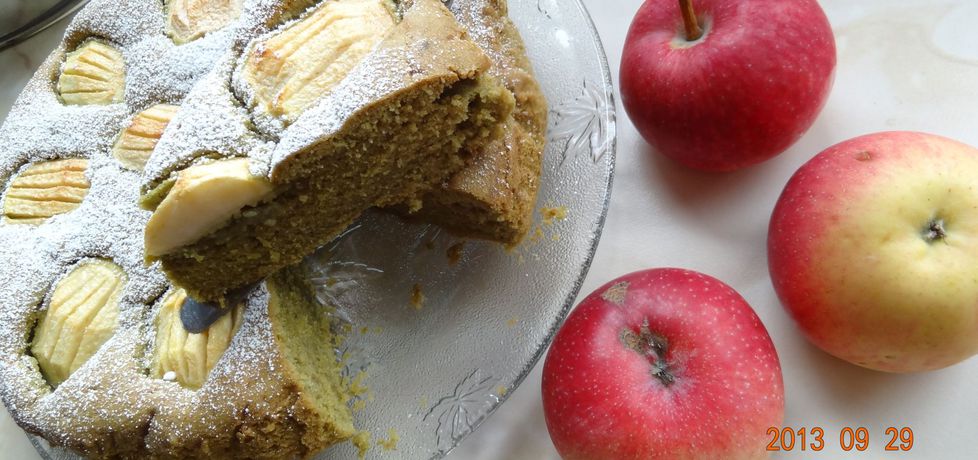 Ciasto z herbatą matcha i jabłkami (autor: stokrotka ...