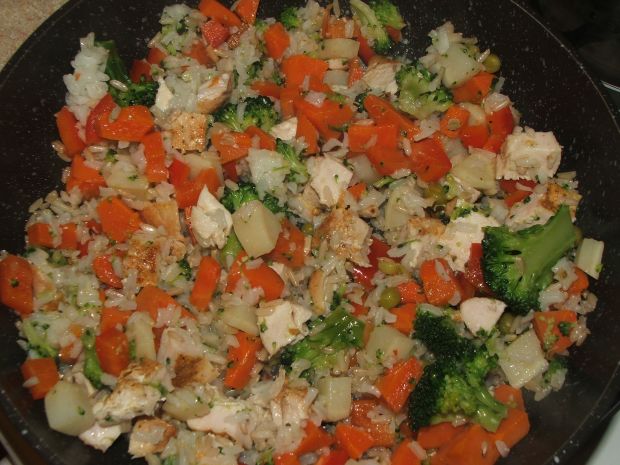 Przepis  ryż z kurczakiem i warzywami przepis
