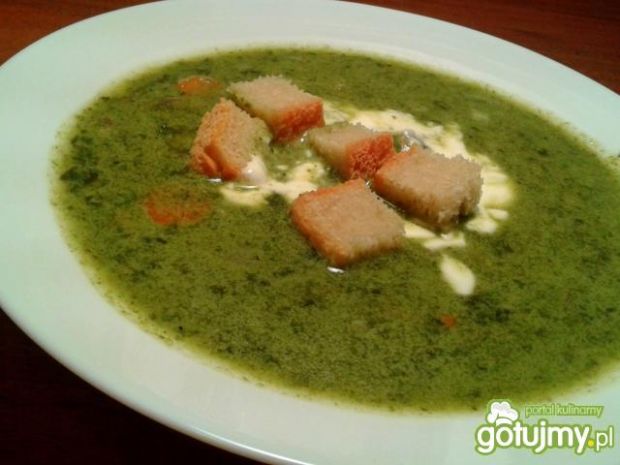 Przepis  szpinakowa zupa-krem z zieloną fasolką przepis