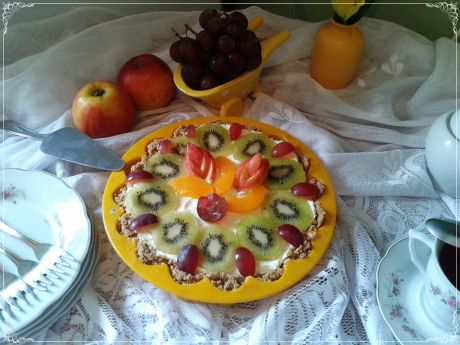 Przepis  prosta tarta z mascarpone i owocami przepis