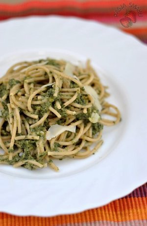 Spaghetti ze szpinakiem  prosty przepis i składniki