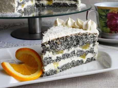 Przepis  tort makowo-pomarańczowy przepis