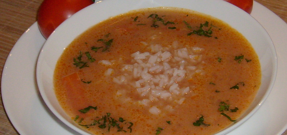 Zupa pomidorowa na żeberkach z ryżem basmati (autor ...