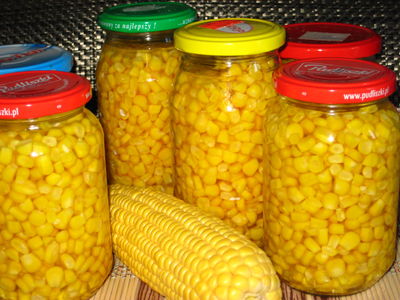 Kukurydza smak zamknięty w słoiczkach
