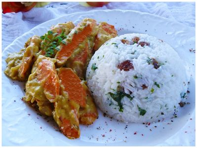 marchewkowe curry z kolorowym ryżem