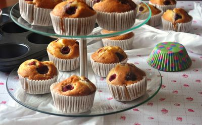 Muffiny z mascarpone i malinami